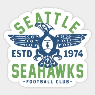 Vintage Seattle Seahawks 2 by Buck Tee Originals Sticker